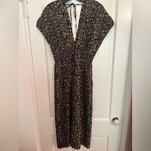 Sandro silk dress with crystal button detail size 38